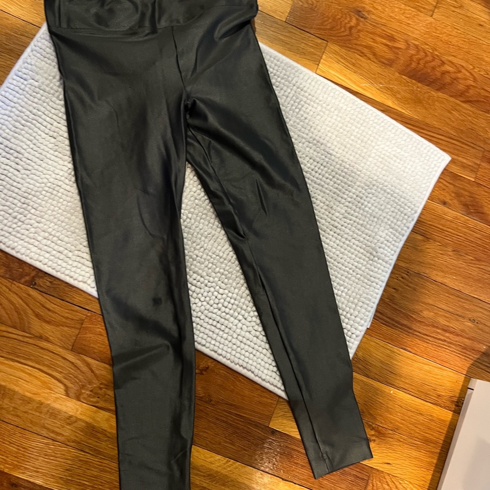 Black Satin Leggings